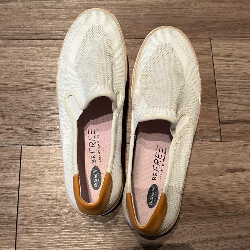 White slip on shoes with dr Scholls size 7